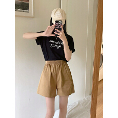 批发2026夏季新款冰丝棉运动阔腿短裤女夏季松紧腰抽绳<b class='q'>热裤</b>冰丝棉a裤