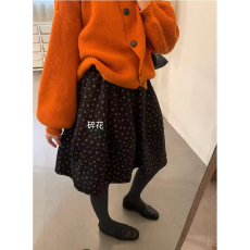 批发超好看冬裙小碎花毛呢半身裙女立体蓬蓬花苞裙遮肉A字短裙