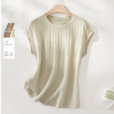 肌理感时髦连袖T恤针织衫女2026夏季新款度假风修身上衣