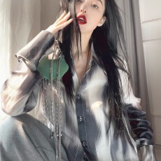 批发<b class='q'>迷彩</b>印花雪纺衫长袖柔软蕾丝上衣薄款好看女装<b class='q'>衬衫</b>夏季气质