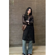 批发已出货  法式气质<b class='q'>镂空</b>针织连衣裙中长款叠穿空调罩衫度假裙子