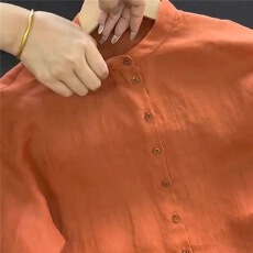批发已出货   春秋新款设计感小众韩版衬衫内搭衬衣开衫女上衣桔色