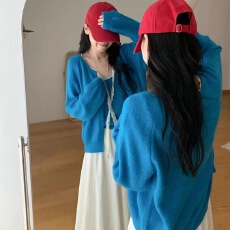 批发已出货 <b class='q'>韩国</b>chic蕾丝花边领针织吊带背心毛衣开衫两件<b class='q'>套装</b>