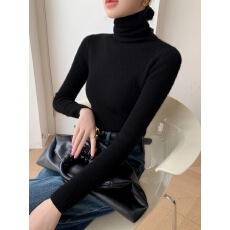 批发已出货 韩国chic软糯堆堆领毛衣女秋冬新款内搭紧身高领针织打底