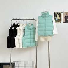 批发aaaaxbbb 赫尔海姆 三色立领白鸭绒羽绒马甲冬季保暖背心外套女冬