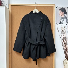 批发77store 100%羊毛双面呢<b class='q'>大衣</b>女2025新款小个子高级感<b class='q'>羊绒</b>毛呢外套