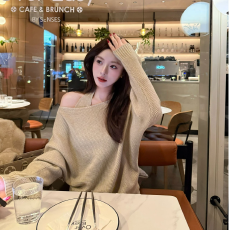 批发[CHUN]韩里韩气 多种穿法秋冬气质华夫格宽松针织衫+背心<b class='q'>套装</b>