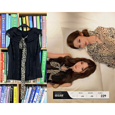 批发CHICYOU 缠绕 黑色咖啡色豹纹领结无袖荷叶边性感<b class='q'>雪纺</b><b class='q'>背心</b>衬衫