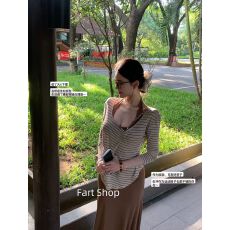 批发【Fart Shop】露思同款 挂脖气质修身紧身<b class='q'>包臀</b>裙子露背连衣裙<b class='q'>长裙</b>