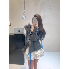 批发小侨Jofay mv女主 时尚气质秋季穿搭女装<b class='q'>新款</b>狐狸毛皮草上衣<b class='q'>外套</b>