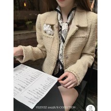 批发叶子 YEZIYZZ 法式小香风卡其色外套女秋季温柔气质<b class='q'>翻领</b>宽松上衣