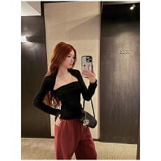 批发FORNI/YOYO 知性力 Sk*ms同款辣妹定纺黄金羊毛修身打底针织衫女