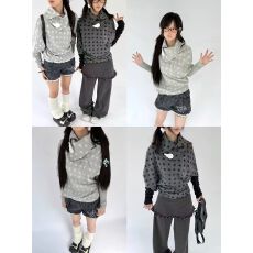 批发春日野too【天使翅膀堆堆上衣】复古韩系轻亚不规则星星内搭长袖