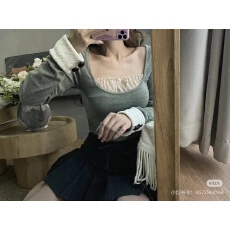 批发小红书款 好穿B入弹力显瘦针织打底长袖<b class='q'>T</b><b class='q'>恤</b><b class='q'>女</b>