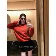 批发juanjuanyee【D家鸿运】重工刺绣定位烫钻高级感节日针织<b class='q'>长袖</b>毛衣