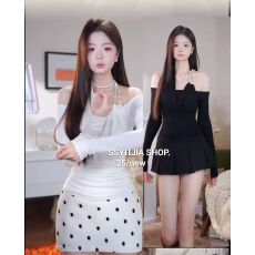 设计感交领白色长袖假两件挂脖上衣女2025冬季时尚百搭显瘦上衣