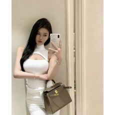 批发【TiTi美少女】气质修身半高领无袖针织背心女春季<b class='q'>紧身</b>打底衫上衣