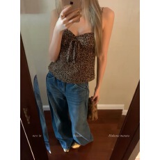 批发豹纹妮'辣妹风短款<b class='q'>吊带</b><b class='q'>背心</b>女春季新款修身显瘦上衣