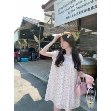 批发PtonUmi 春樱漫语  碎花<b class='q'>衬衫</b>裙女早春漂亮娃娃领连衣裙子