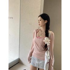 批发红人馆防晒罩衫女2026新款夏季长袖t恤独特漂亮减龄款粉色上衣女