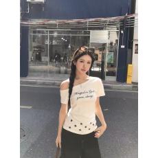 批发露肩印花T恤