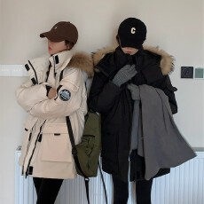 批发中款棉服女2025年冬季<b class='q'>新款</b>中长款宽松<b class='q'>情侣</b><b class='q'>派克</b>服工装加厚棉袄外套