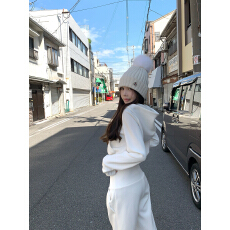 批发运动套装女开衫卫衣宽松卫裤两件套