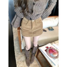 批发Xxiiuu 味甜曲奇 秋冬新款2025美式复古灯芯绒<b class='q'>高腰</b><b class='q'>短裤</b>女阔腿裤子