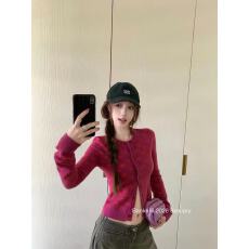 批发板栗可可 du家色！本命开衫！韩系小众月牙提花针织开衫