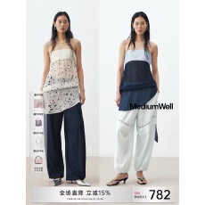 批发MEDIUM WELL_自在呼吸 桑蚕丝铜氨混纺飘带抹胸上衣
