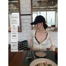 批发sheepland芳心猎手蕾丝纯欲性感<b class='q'>内衣</b>轻薄透视针织T恤开衫<b class='q'>上衣</b>女夏