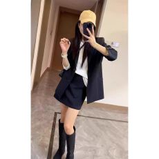 批发秋装休闲西装外套女2025新款韩系chic别致<b class='q'>职业</b>黑色西服上衣<b class='q'>套装</b>裙