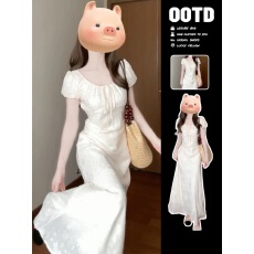 批发法式优雅气质<b class='q'>提花</b><b class='q'>连衣裙</b>女2026夏季新款温柔风收腰显瘦茶歇裙长裙