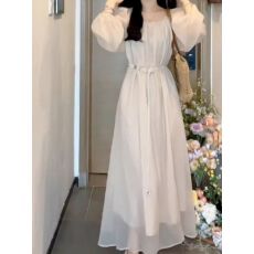 批发法式气质温柔风长袖连衣裙女<b class='q'>夏</b>2025新款早秋高级感风情万种长裙子