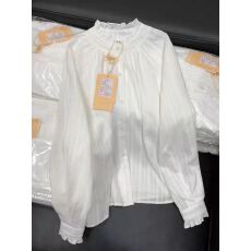 批发法式木耳边<b class='q'>白色</b><b class='q'>衬衫女</b>2025秋季新款高级感温柔风气质别致长袖上衣