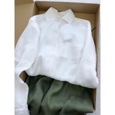 批发法式高级感<b class='q'>白色</b>亚麻<b class='q'>衬衫女</b>夏薄款宽松老钱风棉麻衬衣防晒上衣