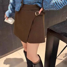 批发时尚不规则a字半身<b class='q'>裙裤</b><b class='q'>女</b>春秋季款高腰设计感开叉西装短裤裙