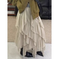 超仙荷叶边半身裙女春夏2026新品百搭不规则设计感仙女长裙子