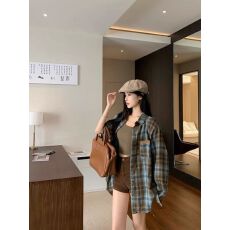 批发潮牌双色磨毛格子衬<b class='q'>衫</b>男女春季复古美式宽松长袖衬<b class='q'>衣</b><b class='q'>情侣</b><b class='q'>外套</b>
