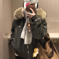 批发羽绒棉服女2025年<b class='q'>新款</b>冬季工装派克服大毛领情侣加厚棉袄棉衣外套