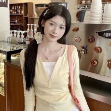 批发40支纯棉假两件长袖T恤<b class='q'>女</b>早秋季小众修身独特别致短款上衣