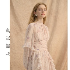 批发法式碎花裙<b class='q'>雪纺</b>长裙<b class='q'>长袖</b>裙子夏秋高级穿搭连衣裙女2026新款温柔风