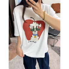 批发官图 21支纯棉-210克100%棉 2026年春夏装短袖T恤<b class='q'>女</b>韩版印花