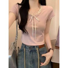 批发官图 实价40支纯棉210克92棉/8氨纶短袖T恤<b class='q'>女</b>假二件