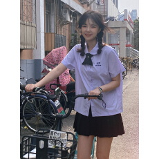 批发绣花配领带泰国校<b class='q'>服</b>娜诺泰式jk衬衫制<b class='q'>服</b>运动会高中<b class='q'>学生</b>毕业<b class='q'>班</b><b class='q'>服</b>夏