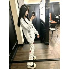 批发210克21支100棉+后包领束口长袖T恤女