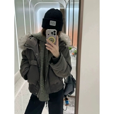 批发2026年新款CEEYOU毛领连帽派克羽绒棉服<b class='q'>女</b>海鸥灰宽松冬季保暖外套