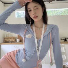 批发官图实价 辣妹<b class='q'>套装</b>收腰长袖上衣女春秋裙子包臀短裙半身裙两件套