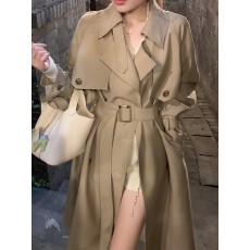 批发风衣外套女中长款2026<b class='q'>春</b>秋季新款韩系高级感小个子英伦风垂感大衣