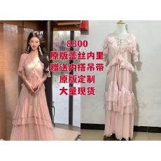 批发从一时刻【桃花岛】法式复古V领<b class='q'>连衣裙</b><b class='q'>荷叶边</b>设计温柔显瘦大摆裙